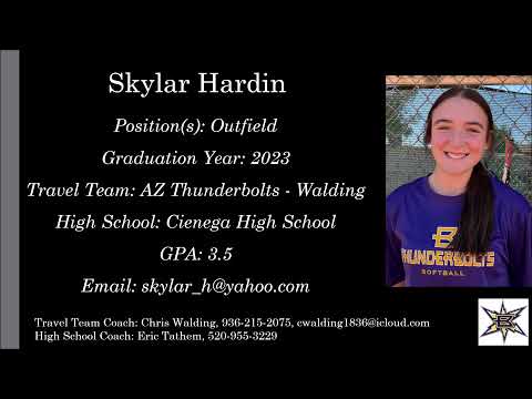 Skylar Hardin Softball Skills Video - 2023 Outfield