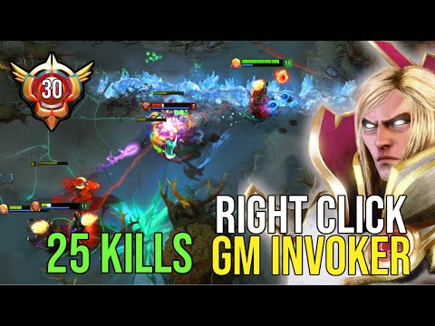 25 Kills Right Click Build GM Invoker Packs a Punch! Dota 2 Highlights - 7.39b