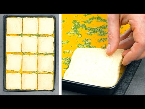 Put 12 Slices Of Bread On A Baking Pan & Wait 10 Minutes | 3 Tasty Sandwich Ideas