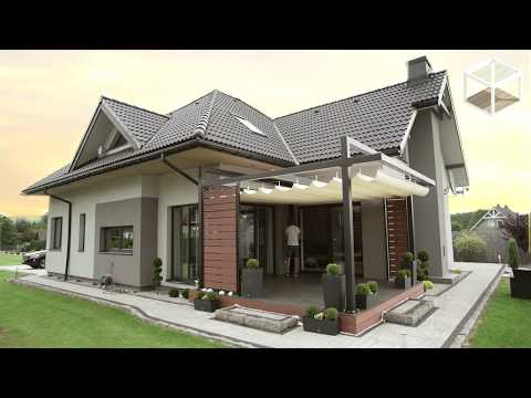 SlideCanopy (Slide on wire Canopy) - Retractable rainproof sailshade pergola suncover