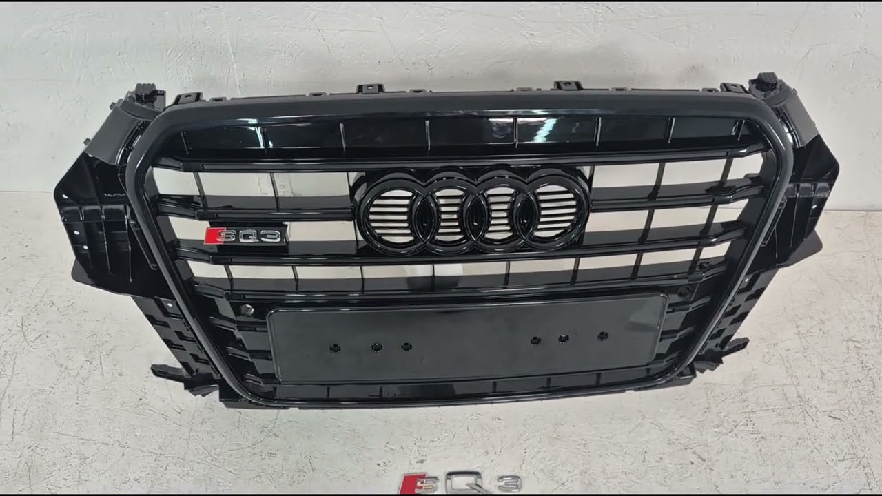 Audi Q3 2011-2019 гг. Передняя решётка радиатора SQ3 (2011-2015, чёрная) Видео 7