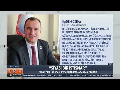 Genel Başkanımız Kadem Özbay`ın, ÇEDES Projesi kapsamında çeşitli eğitim kurumlarında 99 imam, hatip, vaiz ve müezzin görevlendirilmesi hakkındaki değerlendirmelerine KRT TV`de yer verildi. | EĞİTİM İŞ