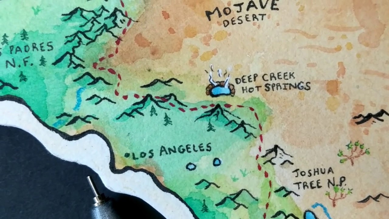 The Pacific Crest Trail, an illustrated map