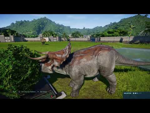 Jurassic World Evolution: JP Tyrannosaurus Rex vs Nasutoceratops (Base Genome)