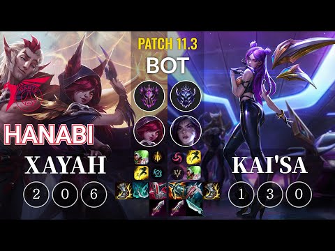 TLN Hanabi Xayah vs Kai'Sa Bot - KR Patch 11.3