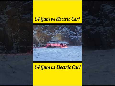 C4 Gum vs Electric Car!#militarytechnology #militaryscience #militaryfan
