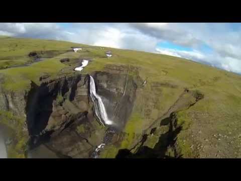 Haifoss waterfall Iceland watch in HD