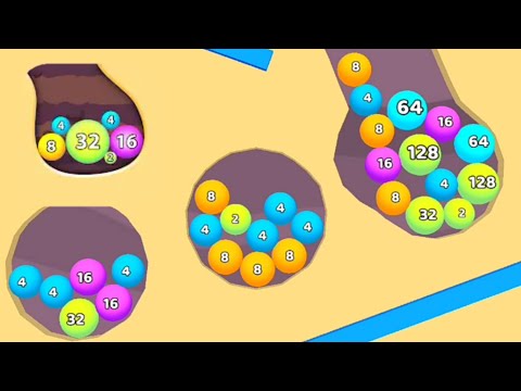 2048 Sand Balls - All Levels Gameplay Walkthrough - ios, Android - Merge Ball Game