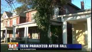 TEEN PARALYZED AFTER FALLING FROM 3RD STORY FIRE ESCAPE
