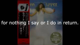 Donna Summer - Wasted LYRICS - SHM &quot;A Love Trilogy&quot; 1976