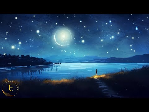 Enchanted pool in the spring forest at night - Crickets, Gentle Water, Light Wind Sounds for Relax