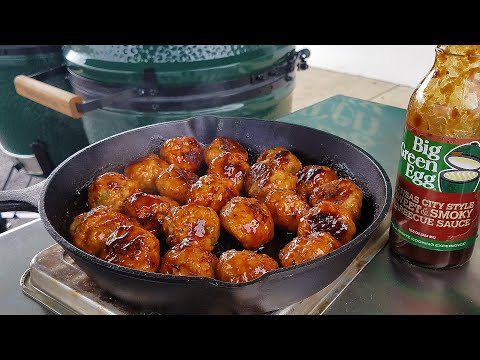 Spicy Turkey Meatballs & Bloomin' Apple Dessert on the Big Green Egg