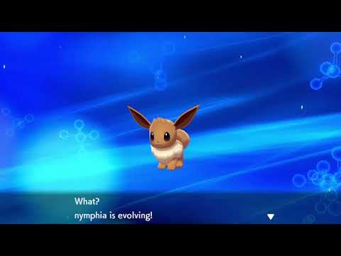Eevee evolving into sylveon (pokemon sword)
