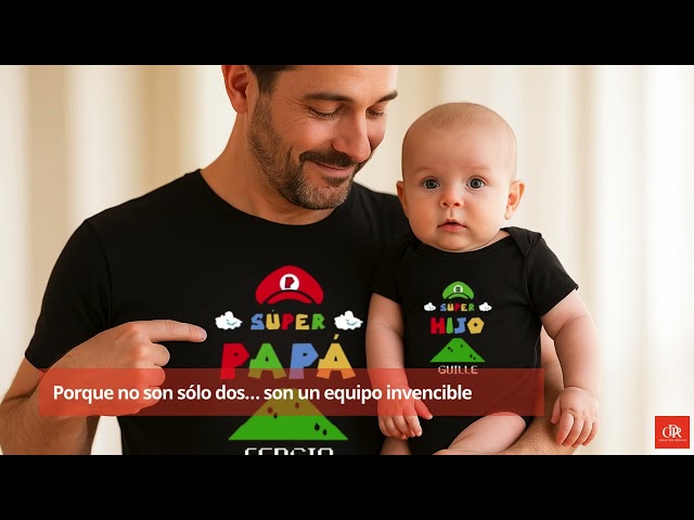 Vídeo relacionado con CALLE DEL REGALO Pack de Camisetas Personalizadas para Súper Papá y Súper Hijo | Regalo Original para Padres e Hijos | 100% Algodón | Personalizable con Nombres | Ideal para Día del Padre, Cumpleaños