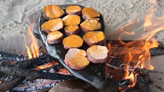 Survival Cooking Food On Rock - Wilderness Cooking Video