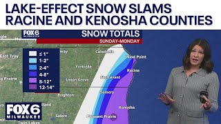 Wisconsin Weather Experts: Lake-effect snow buries Racine and Kenosha | FOX6 News Milwaukee