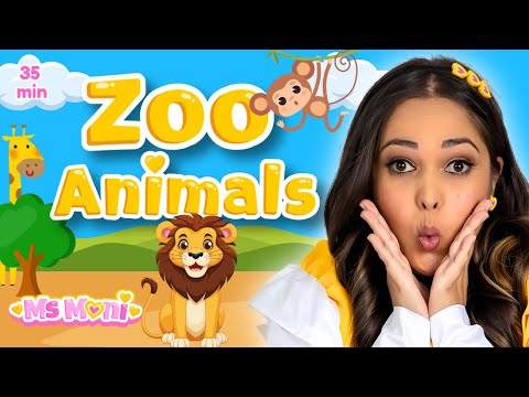 Zoo Animals with Ms Moni | Animal Songs, Names & Sounds | Toddler Learning Video
