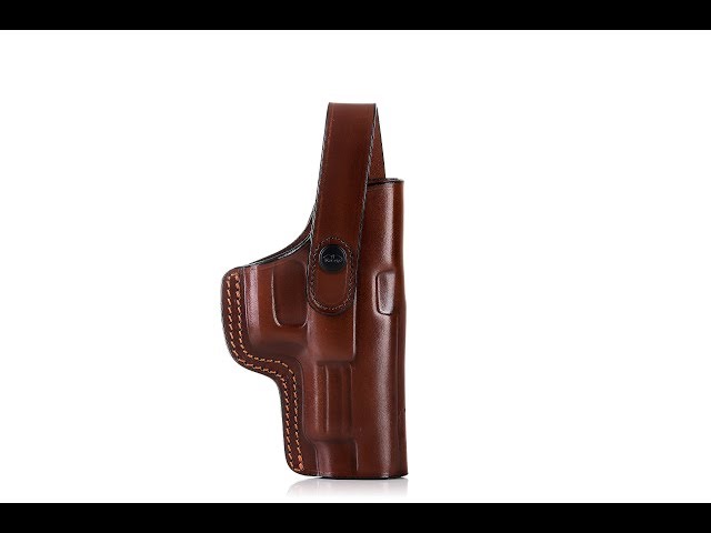 C115 Red-hawk Slim OWB Belt Leather Holster with Front Security Strap