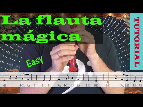 La flauta mágica. Das Klinget so Herrlich - Tutorial flauta con partitura | Karaoke instrumental