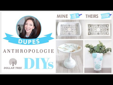 Part of a video titled Get the Anthropologie Look for Less Money | Dollar Tree DIYs - YouTube