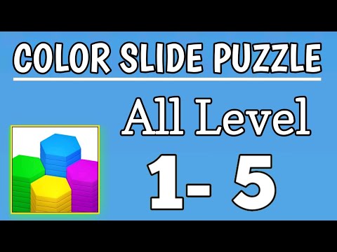 color slide puzzle all level 1,2,3,4,5 gameplay color slide puzzle all level 1to5 solutions - YouTube