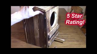 Entice owls to shelter with this Owl Nesting Box for Outdoors with Carbonized Cedar Solid Wood!