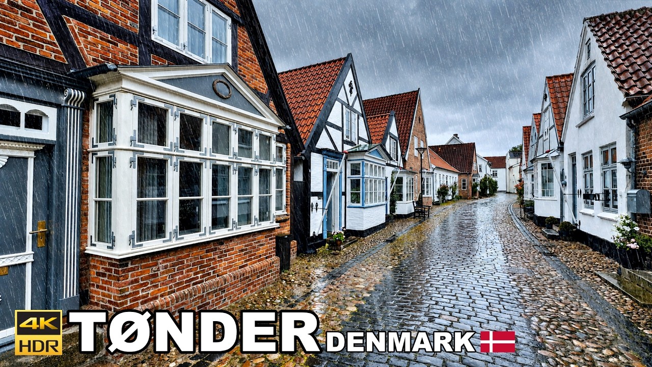 TØNDER, Denmark 🇩🇰 Walking in the Rain 🌧️ | Denmark’s Charming Old Town 4K 60 fps