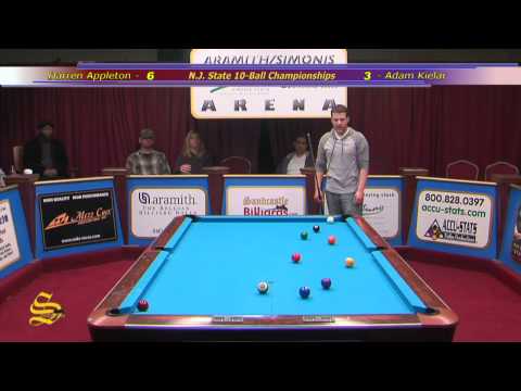 HD Darren Appleton vs  Adam Kielar   NJ 10 Ball Championships 2014