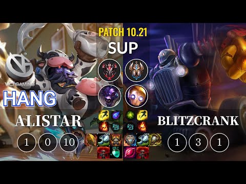 VG Hang Alistar vs Blitzcrank Sup - KR Patch 10.21