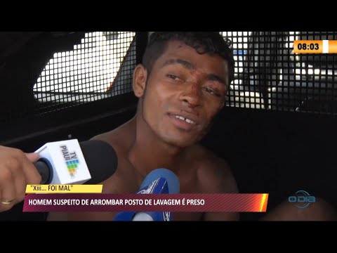 Homem foi preso por tentar roubar equipamentos de posto de lavagem sob efeito de drogas 20 04 2021