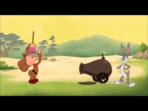 Looney Tunes Cartoons - Elmer Persigue a Bugs, Luego Usa Un Destapacaños y Un Cañón - Español Latino