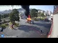 Quick Thinking Driver Races Burning Truck To Fire Station