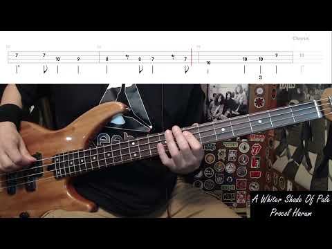 A Whiter Shade Of Pale by Procol Harum - Bass Cover with Tabs Play-Along