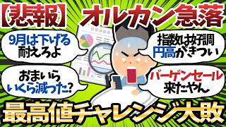 【新NISA】オルカン最高値チャレンジ敗れ急落…指数は好調も円高が響きワイの含み益が消えていく…【2chお金スレ】