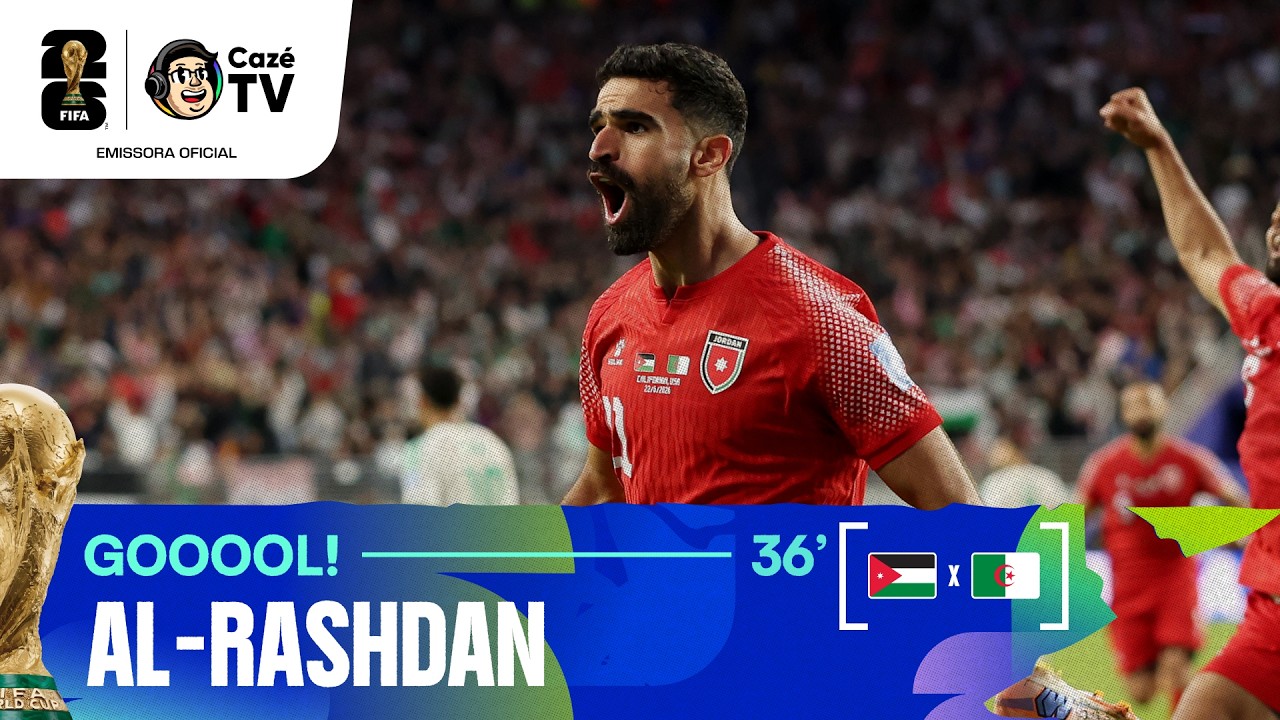 A FURADA VIROU ASSISTÊNCIA! AL-RASHDAN APROVEITA E ABRE O PLACAR PARA A JORDÂNIA CONTRA A ARGÉLIA!