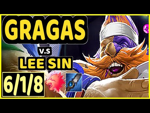 SKEANZ (GRAGAS) vs LEE SIN - 6/1/8 KDA JUNGLE GAMEPLAY - EUW Ranked GRANDMASTER