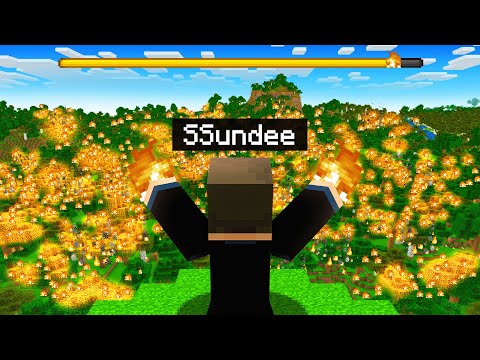 Minecraft but everything I touch turns to fire