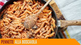 Pennette alla boscaiola, ricetta tradizionale facile e veloce