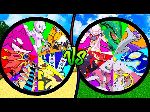 ROLETA DE LENDÁRIOS SHINY VS ROLETA DE MEGA LENDÁRIOS NO MINECRAFT (Pokémon)