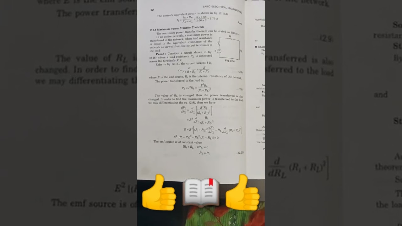 Maximum power transfer theorem Basic Electrical Engineering 📖👍