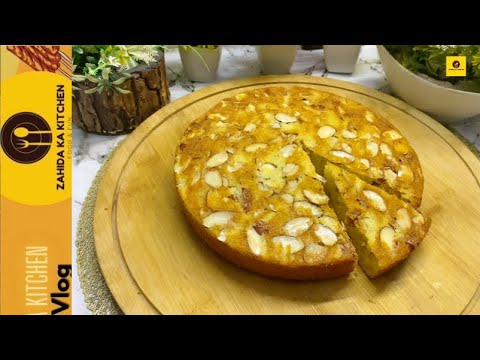 How to make bakery style Almond cake By Zahida Ka Kitchen #zahidakakitchen