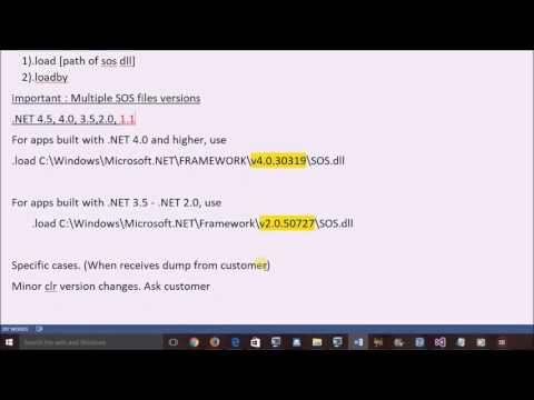 Load SOS dll in to windbg for .NET debugging