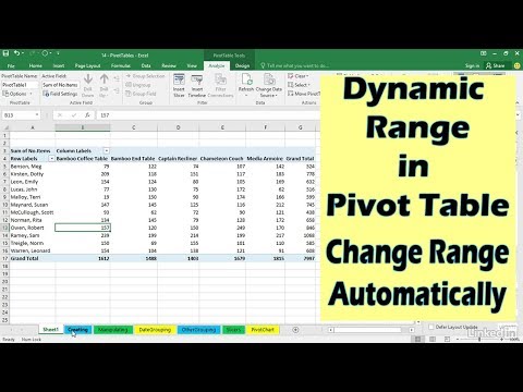 Automatically change Range of Pivot Table when data is added | Microsoft Excel Tutorial