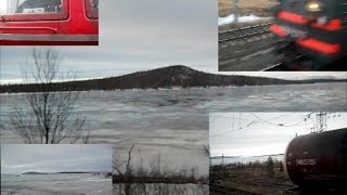 preview picture of video 'Train passing Imandra lake / Проезд мимо оз. Имандра на поезде'