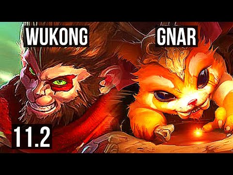 WUKONG vs GNAR (TOP) | 11/0/2, Legendary, 700+ games, 1.0M mastery | TR Master | v11.2