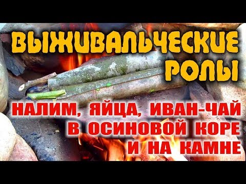 КАК СДЕЛАТЬ РОЛЛЫ. ЕДА В ПОХОДЕ ВЫЖИВАНИЕ НА КАМНЯХ... Налим, Иван чай, птичьи яйца, кора осины...