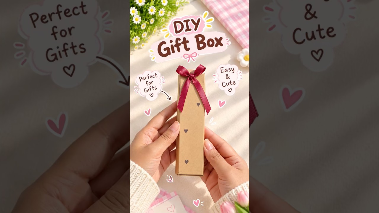 How to Make an Easy Gift Box 🎁 | DIY Gift Wrapping Ideas |It’s me Hana|#giftBox#diy#crafts#shorts
