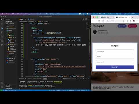 Instagram App Sign up Form Design in React Js part 6