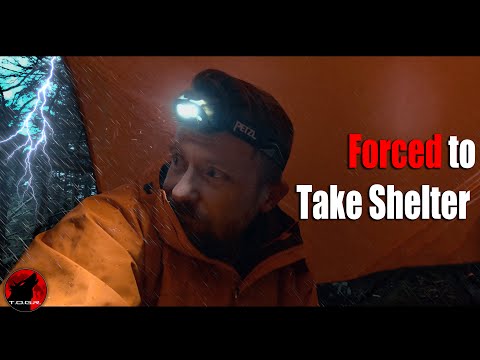 ⛈️ Forced to Take Shelter - Severe Thunderstorm Camp - Marble Size Hail Thunder Lightning Rain Wind