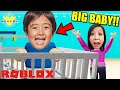 RYAN IS THE BIGGEST BABY IN ROBLOX! Let’s Play Baby Simulator with Ryan’s Mommy!